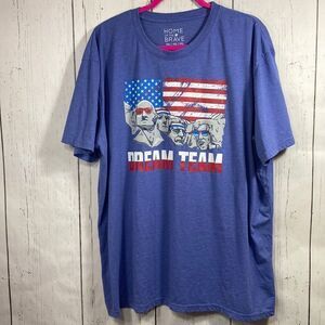 Home Of The Brave Dream Team Mens Mt Rushmore Graphic Short Sleeve Tee